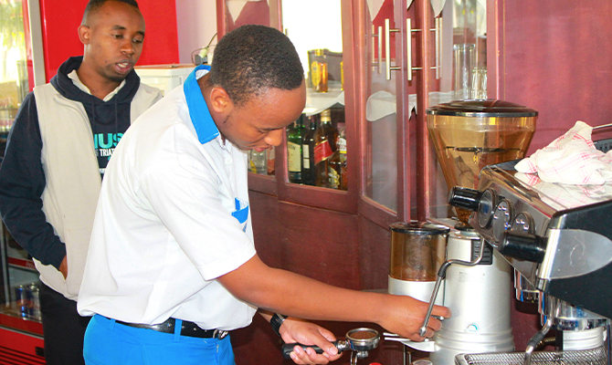 Students at Rubavu Technical College-TSS Learn Coffee Processing